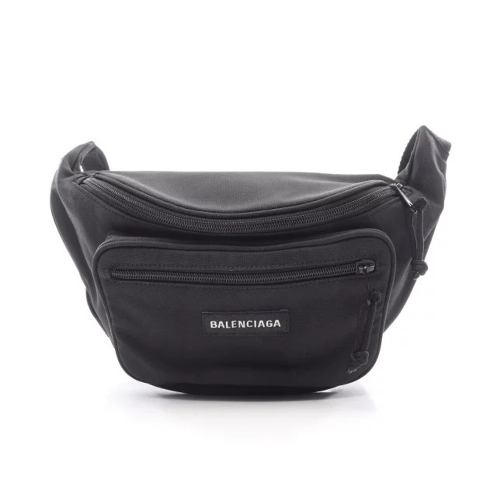 Balenciaga Explorer Belt Bag Waist Body Belt Bum Crossbody Canvas Black